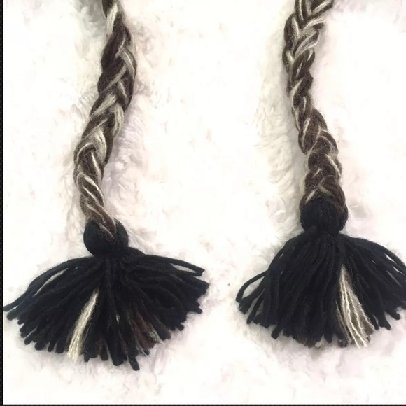 Beanie Fuzzy Tassels Brown Sock Monkey Warm Winter - Picture 4 of 7